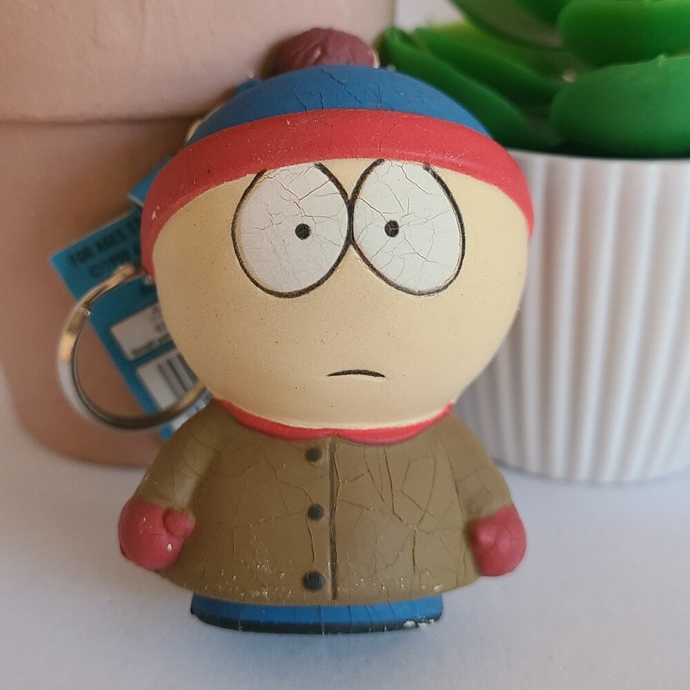 Vintage 1998 Stan Marsh Cartoon Keychain South Park Squeezes Tag is Attached